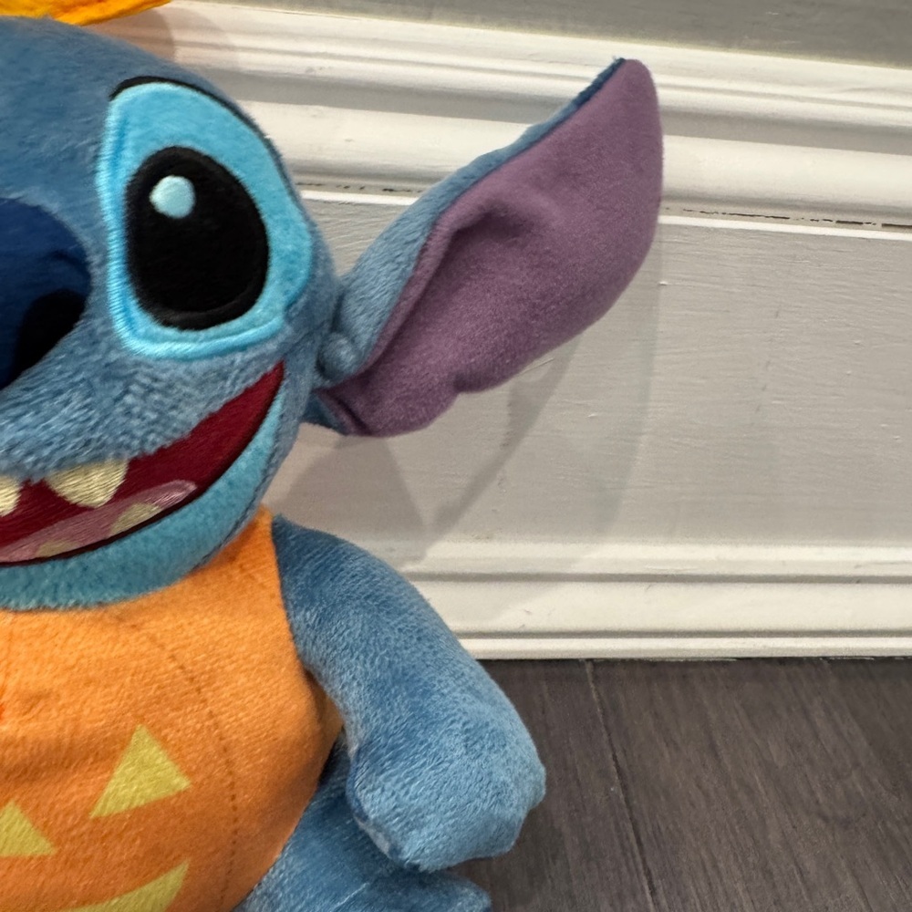 Disney Lilo & Stitch Blue Orange Pumpkin Stitch Plush Halloween Stuffed Animal - Picture 3 of 7